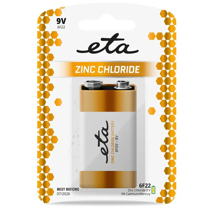 E-shop Batéria zinkochloridová ETA 6F22, 9V, blister 1ks