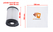 HEPA filter Electrolux F110 do bezvreckových vysávačov Zanussi, Progress, Volta